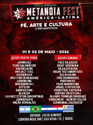 Metanoia Fest 2026 - DIA 2 - América Latina - Fé, Arte e Cultura - Vila Velha
